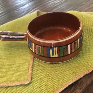 Rustic Terracotta Bowl with Handle